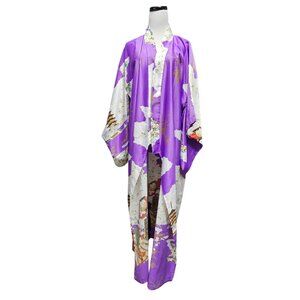 Joli Sakura and Geisha print kimono long robe . made in Japan
